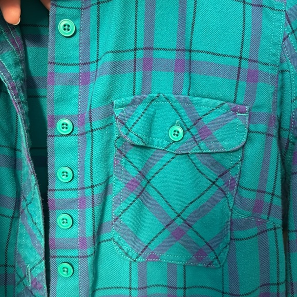 Duluth Trading Co W XS Teal Flannel - Picture 3 of 5